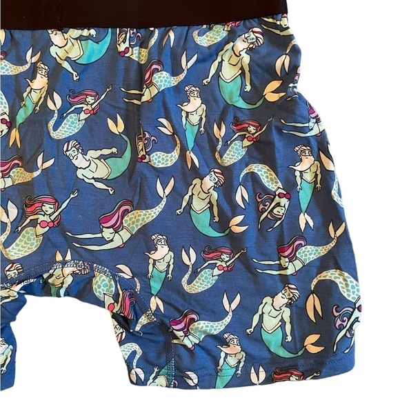 MeUndies Merman Mermaid Print Blue Boxer Briefs Micromodal size large NWOT - Picture 6 of 7